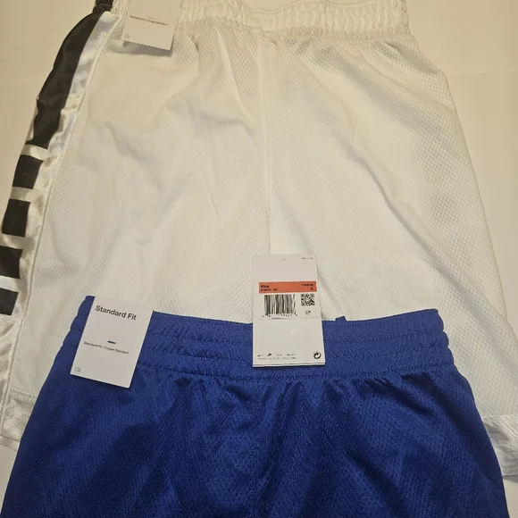 2 Pair of Nike Boys' Dri-FIT Elite Basketball Shorts White/Blue Large-/Bundle - Picture 8 of 16